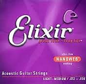 Elixir 11077 NanoWeb 80/20 Medium Light Acoustic Guitar Strings image 1