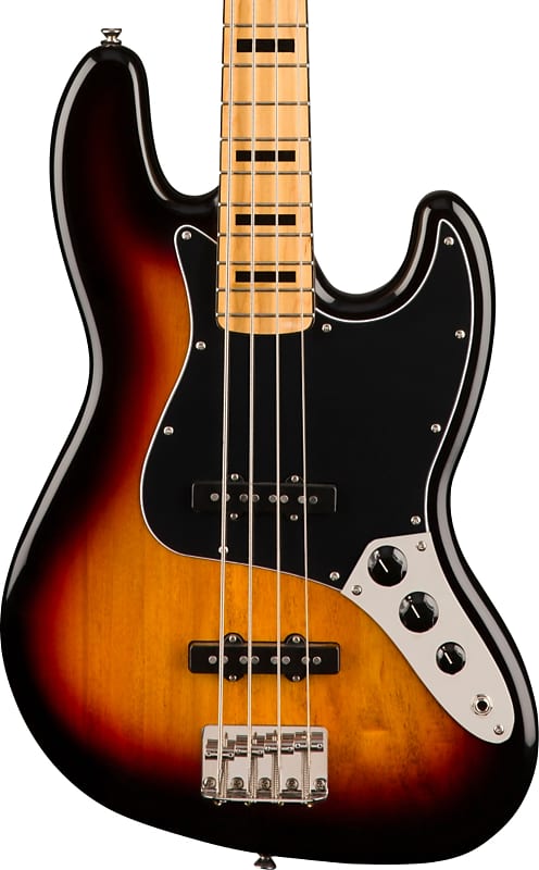 Squier Classic Vibe '70s Jazz Bass Guitar, Maple Fingerboard, 3-Color Sunburst image 1