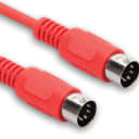 Hosa MID-310RD - 5-pin DIN to Same MIDI Cables 10Ft (Red)