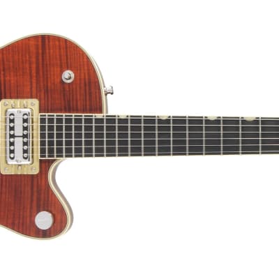 GRETSCH - G6659TFM Players Edition Broadkaster Jr. Center Block Single-Cut with String-Thru Bigsby and Flame Maple  Ebony Fingerboard  Bourbon Stain - 2401700878 image 1