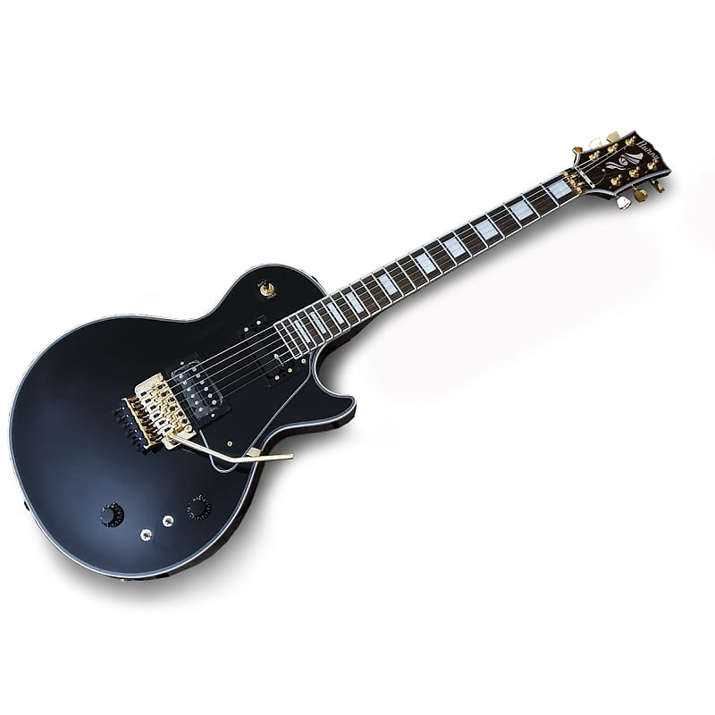 Electric Guitar With Sustainer Fernandes Burny Les Paul RLC-105S Gloss  Black & Floyd Rose