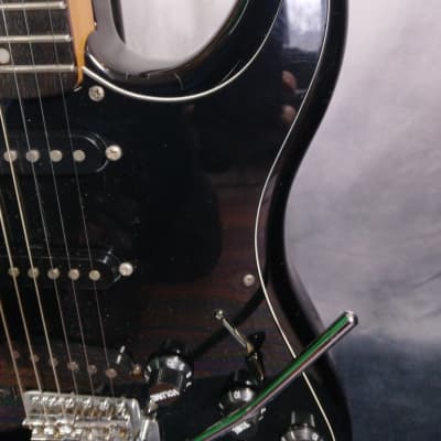 Memphis Vintage Rare "Strat" Style Electric Guitar 1980s - Black image 3