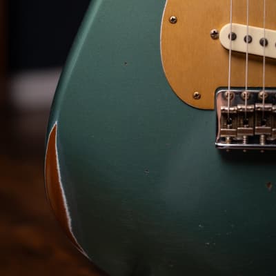 Fender Custom Shop Limited Edition Roasted "Big Head" Stratocaster - Faded Aged Sherwood Green Metallic image 9