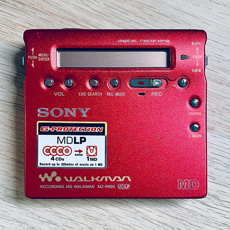 Sony MZ-R900 Walkman MiniDisc Player, Rare Red ! EX to NM ! | Reverb