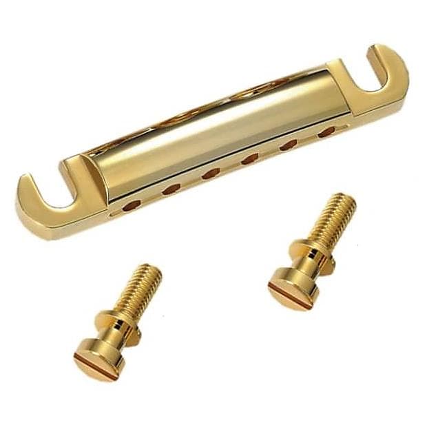 Stop Tailpiece w/ USA Thread Studs-Gold image 1