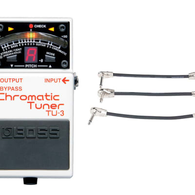 Boss TU-3 Chromatic Tuner + Gator Patch Cable 3 Pack for sale