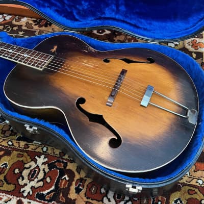 Vintage 1930s Cromwell Gibson Kalamazoo Model G4 Sunburst Archtop Guitar Cased image 2