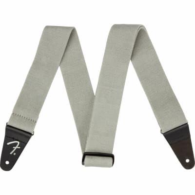 Fender SuperSoft Guitar Strap with Leather End Tabs, Grey image 1