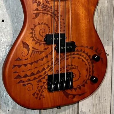 Luna Tattoo Short Scale 30"  Bass Natural Satin  ,Cool Looking great Playing, In Stock & Ships Fast ! image 3
