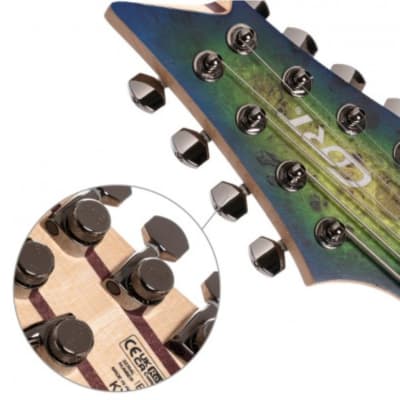 Cort KX508MS KX Series 8 String Electric Guitar. Mariana Blue Burst image 9