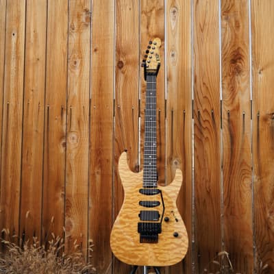 ESP USA M-III FR  Vintage Natural 6-String Electric Guitar w/ Black Tolex Case (2021) image 3