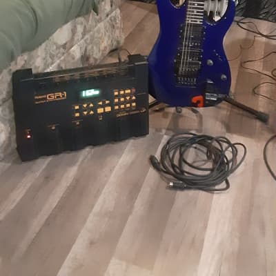 Custom Ibanez RG570 Blue 1990 & Roland GR-1 Guitar Synthesizer Effect Pedal & GK-2 midi controller Custom guitar