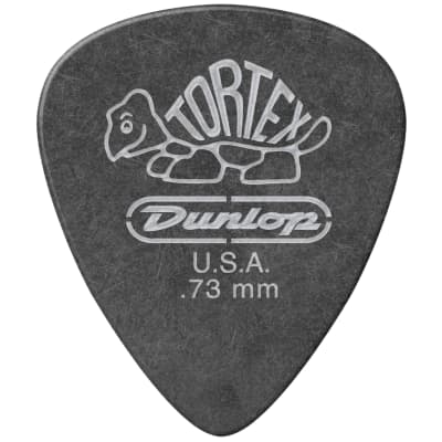 Dunlop 488P.73 Tortex Pitch Black Standard Guitar Picks, .73mm, 12-Pack image 1