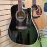 Takamine EF341SC Solid Cedar Top Acoustic-Electric Guitar, black gloss, made in JAPAN. Includes case