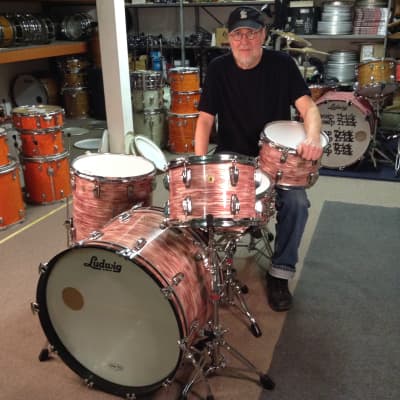 Bun E. Carlos’s Ludwig 2012 Pink Oyster Legacy 24,16,13,12,14×6.5 Matching Snare, Ultra Rare! image 1