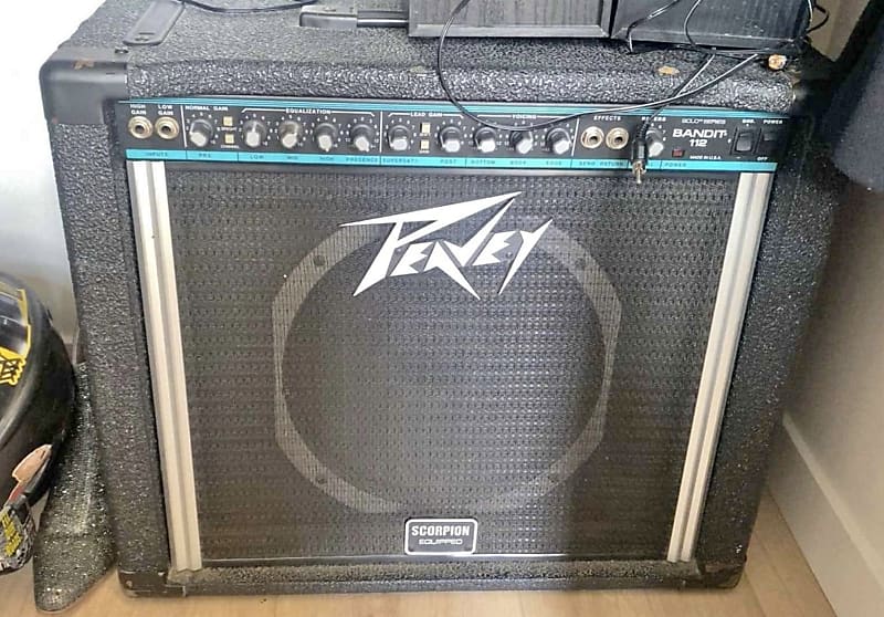 Peavey Bandit 112 Teal Stripe 80-Watt 1x12" Guitar Combo 1980s - Black image 1