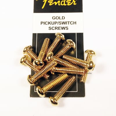 Genuine Fender GOLD Guitar Pickup/Switch Mounting Screws - Package of 12 image 1