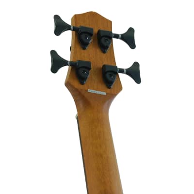 CNZ Audio Acoustic Electric Bass Ukulele - Mahogany Body, Tuners & EQ, Off-White Strings image 5
