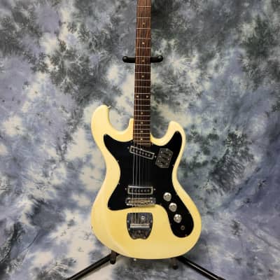 Vintage RARE 1966 Japan Pleasant SE 218 Shinko Gakki Made Electric Guitar Faded White Pro Setup New Strings Gigbag image 1
