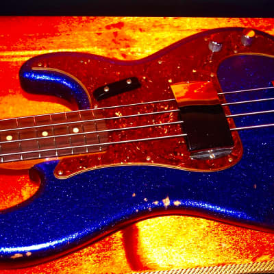 2017 Fender 64 Precision Bass Custom Shop Aged Purple Sparkle L Series image 13