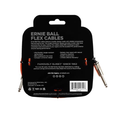 Ernie Ball Flex Instrument Cable 10ft - Orange image 2