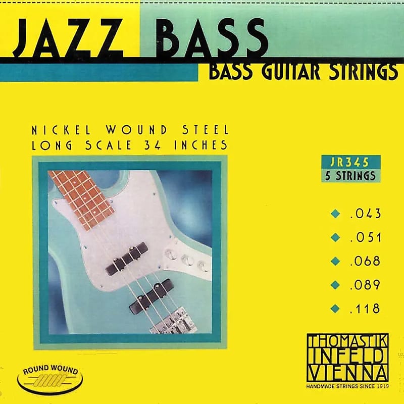Thomastik-Infeld JR345 Jazz Round Wound Nickel Roundcore Bass Strings - Medium (.43 - .118) image 1