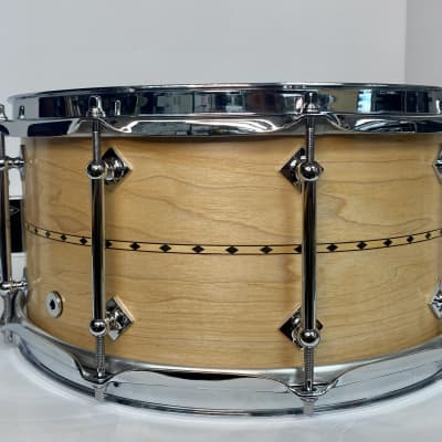 Craviotto Maple Snare Drum - 6.5" x 14" - in Natural Satin with Maple Inlay image 6