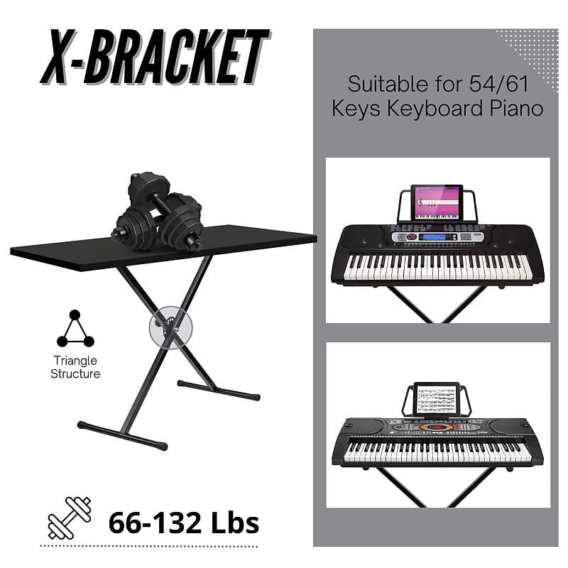 AODSK Single-X Keyboard Stand Adjustable Width & Height,Piano Stand with  Locking Straps & Quick Release Mechanism (Keyboard Stand)