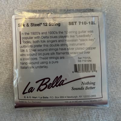 La Bella 710-12L Light Silver Plated 10-25W Silk & Steel 12-String Acoustic Guitar Strings image 2