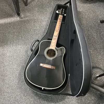 Washburn D-12CE/B Acoustic-Electric Guitar made in Korea 1991 in excellent condition with road runner semi-hard case . image 1