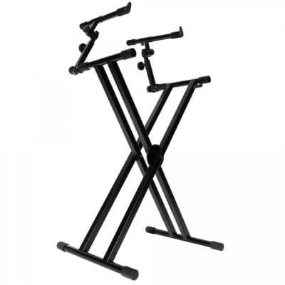 On-Stage Stands KS7292 Double-X Ergo Lok Keyboard Stand with 2nd Tier image 5