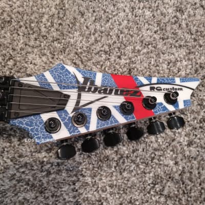 Ibanez  RG3XXV 2012 Blue and white crackle with Red Stripe RG JEM  Wolfgang pickup image 3