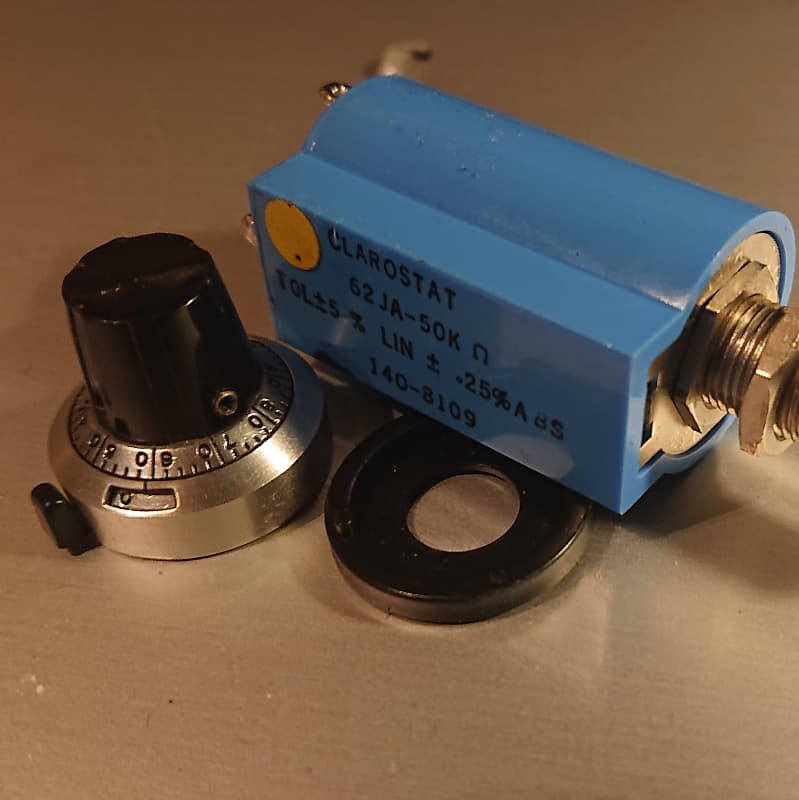 Clarostat 62 50k 10 turn potentiometer + counter dial (locking) 10 available image 1
