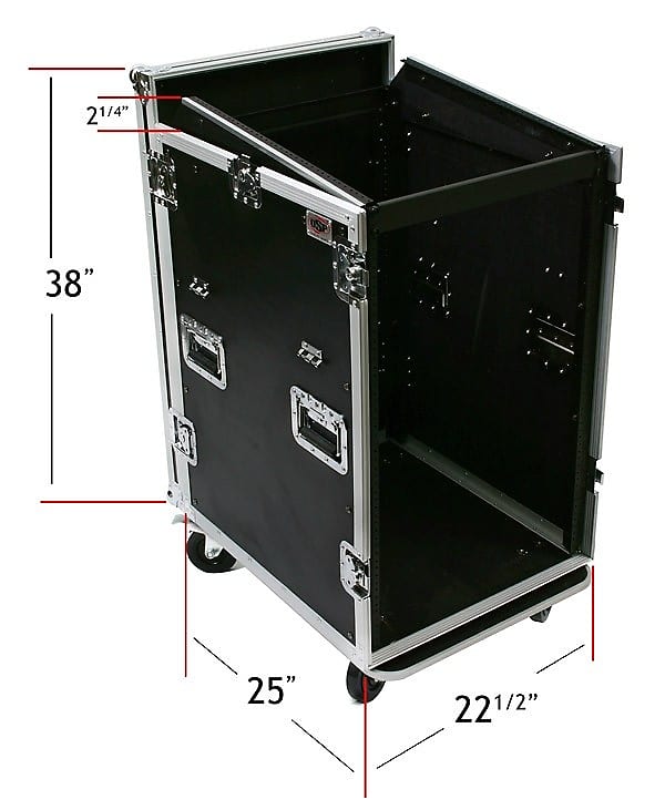 OSP 16 Space ATA Mixer/Amp Rack Case 12 Space - Top Slant