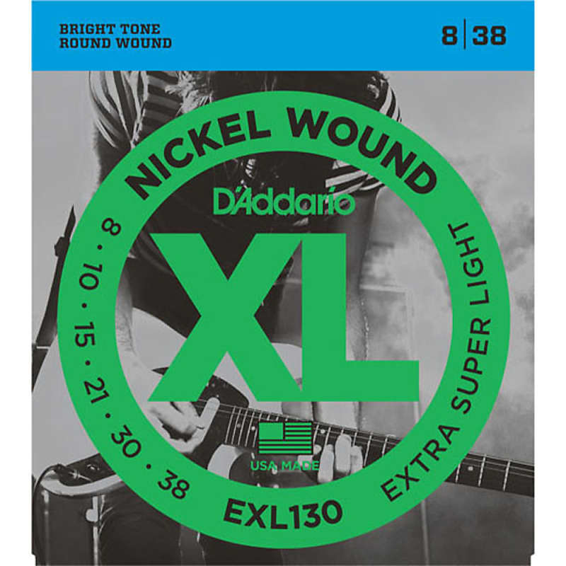 D'Addario EXL130 Nickel Wound Electric Guitar Strings - Extra-Super Light 8-38 image 1