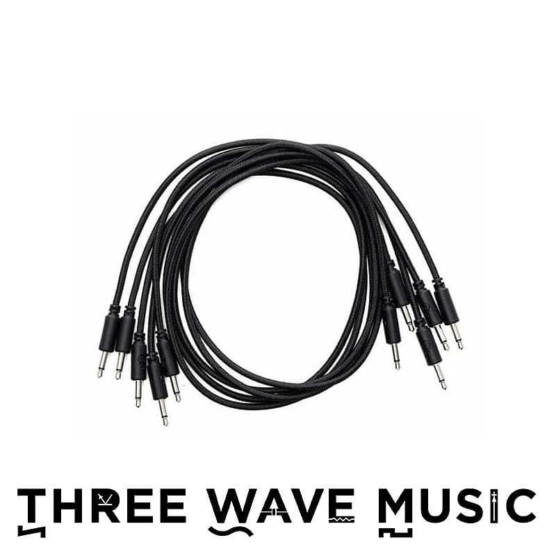 Erica Synths Braided & Soft Eurorack Patch Cables 60 cm (5 pcs) (Black)  [Three Wave Music] image 1