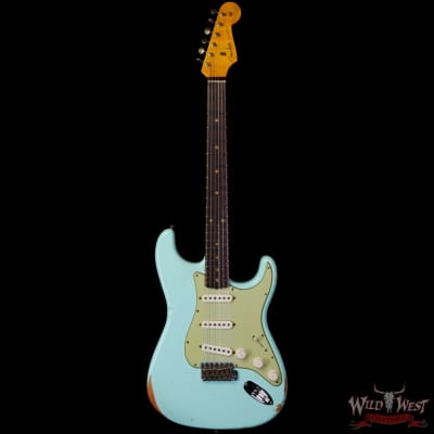 Fender Custom Shop 1962 Stratocaster Hand-Wound Pickups AAA Dark Rosewood Slab Board Relic Surf Green image 3