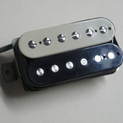 lite use (generally clean w/ few light scratches/tiny imperfections) genuine Gibson 61 Humbucker, PAF, Zebra (black/creme) 7.57k, any position, lead wire 10 & 1/4 inches, 4 conductor, Alnico 5, solder connect (+screws/springs/copy of wiring diagram) 2014 image 12
