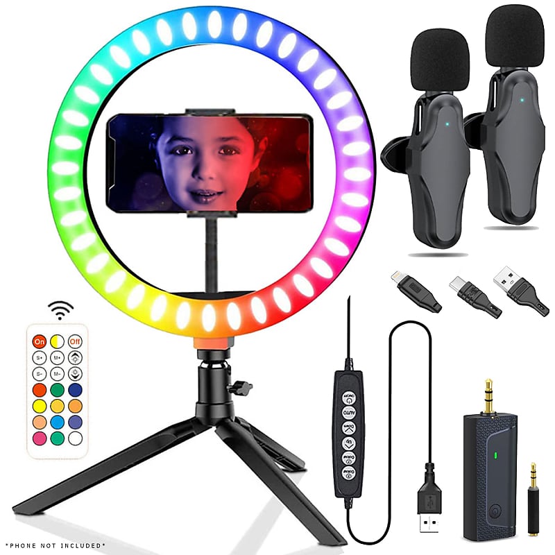 Microfono Inalambrico Para Celular Tablet Pc Lavalier Usb C Color
