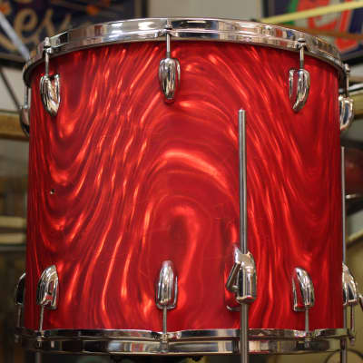 1966 Slingerland 'Modern Combo' in Red Satin Flame 14x18 14x16 9x13 9x10 image 15