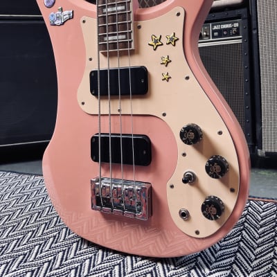Burny BRB 2008 short scale 32” Shell pink Rickenbacker style image 4