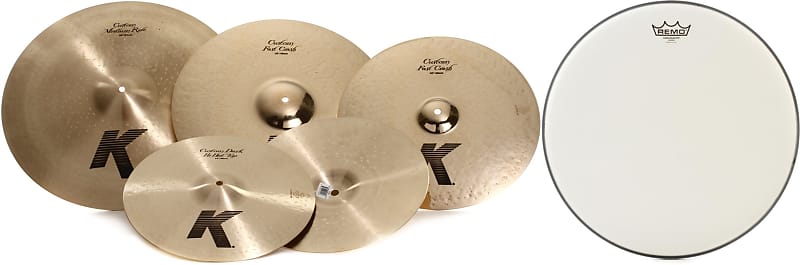 Zildjian K Custom Worship Cymbal Set - 14/16/18/20 inch Bundle with Remo Ambassador Coated Drumhead - 16 inch image 1
