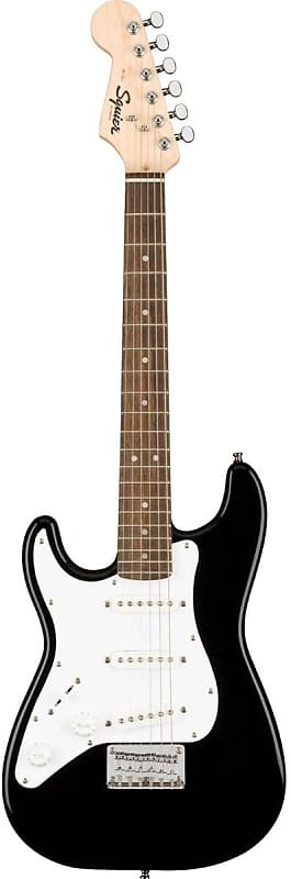 Squier Mini Stratocaster Electric Guitar, with 2-Year Warranty, Black, Laurel Fingerboard, Left-Handed image 1