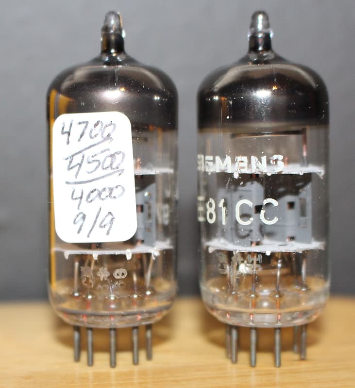 SIEMENS E81CC 6201 TIGHT MATCH PAIR ECC81 12AT7 TEST NOS++ VINTAGE