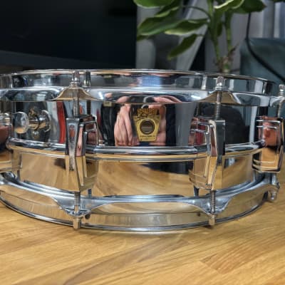 Ludwig No. 400 Supraphonic 5x14" 10-Lug Aluminum Snare Drum with Keystone Badge 1963 - 1969 - Chrome-Plated image 1