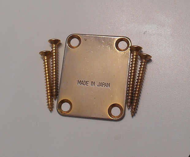 Vintage Gold Guitar Bass Neck Plate. Made in Japan. Original Reverb