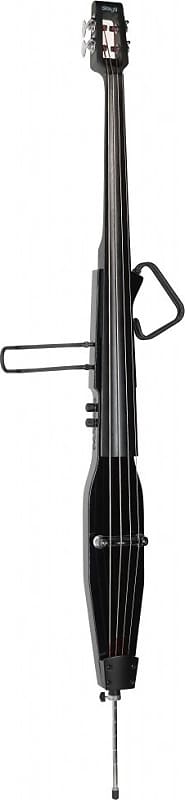 3/4 electric double bass with gigbag, metallic black image 1