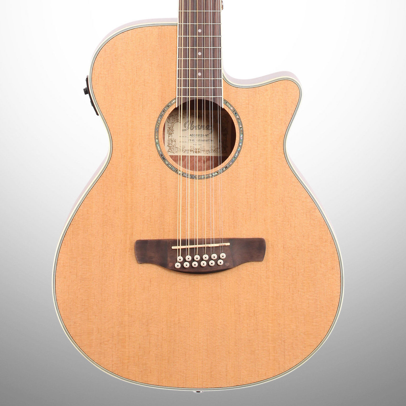 Ibanez AEG1812II NT Spruce Sapele 12 String Cutaway with