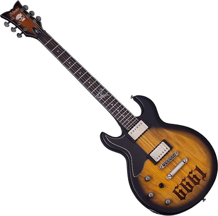 Schecter Zacky Vengeance ZV 6661 Left-Handed Electric Guitar in Aged Natural Satin Black Burst Finish image 1