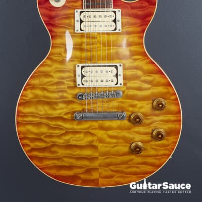 Gibson Custom Shop 59 Reissue Jimmy Wallace Les Paul Tom Murphy Painted Monster Quilted Top Heritage Cherry Burst 1992 Used (Cod. 1452UG) image 2
